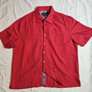 Nat Nast Camp Style Rayon Blend Shirt Pink/Red Men's XL (Fits XXL)